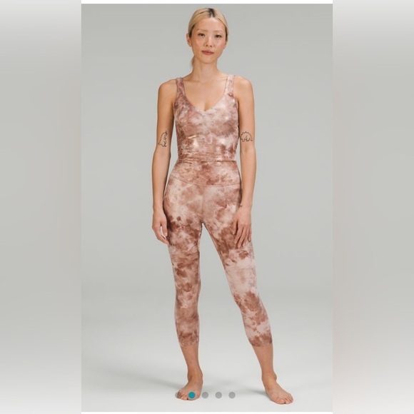 NWT Lululemon Align High-Rise Crop 23" Shine Diamond Dye Cacao Diffuse Dot Foil - Picture 5 of 15